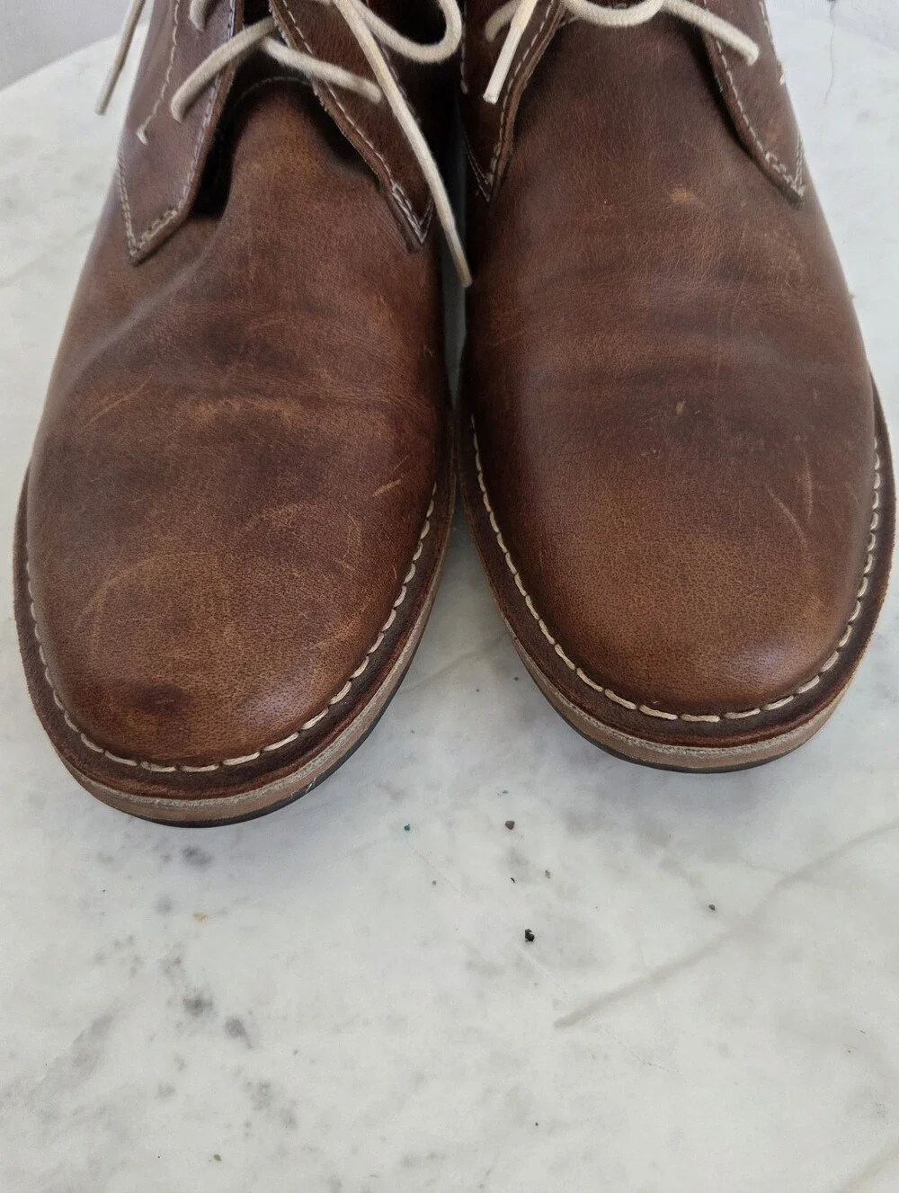 Steve Madden Mens Chukka Leather  Lace Up Ankle Boot Casual Comfort  Brown NWT